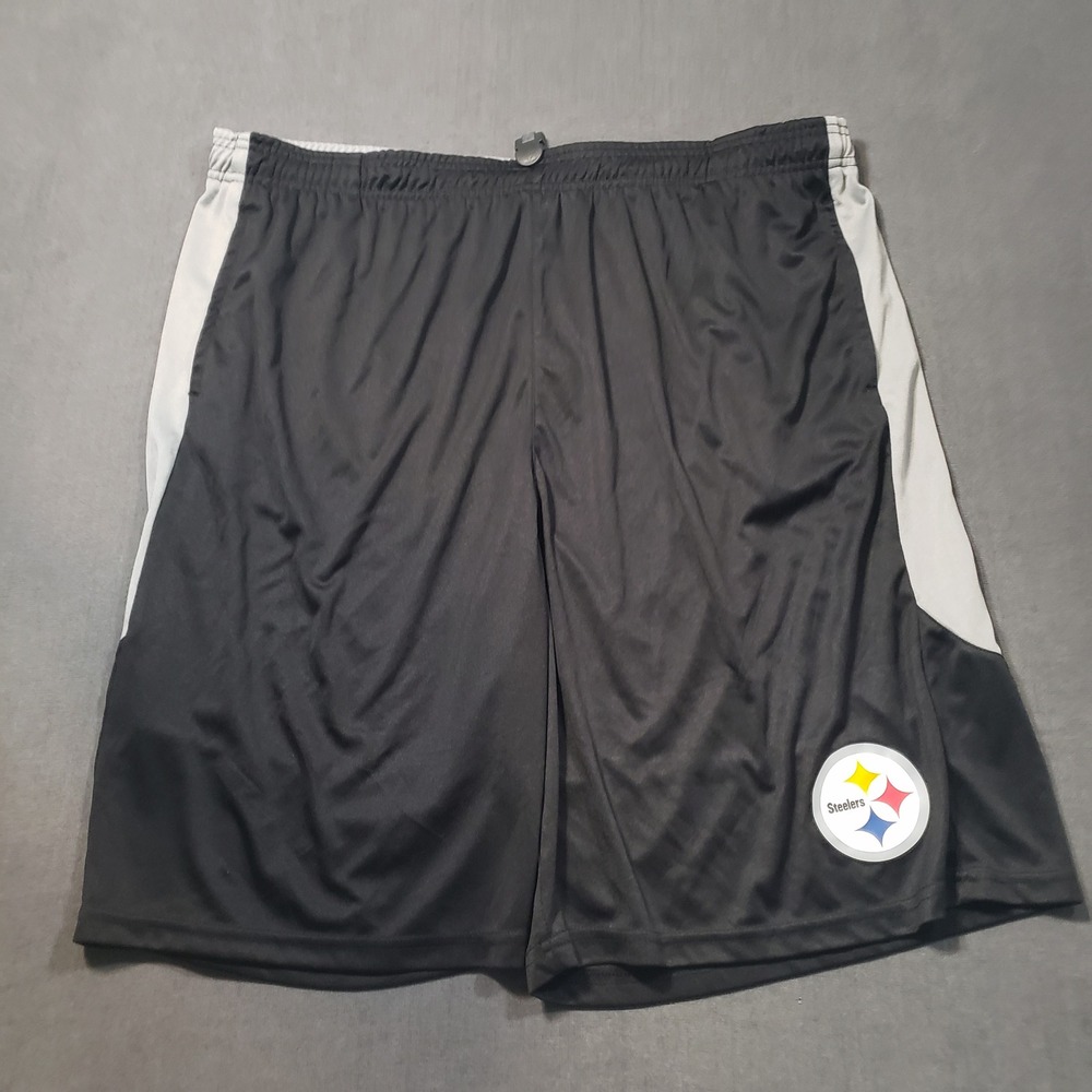 Fanatics Pittsburgh Steelers Shorts Mens 3XL Black Gray Athletic NFL Football9